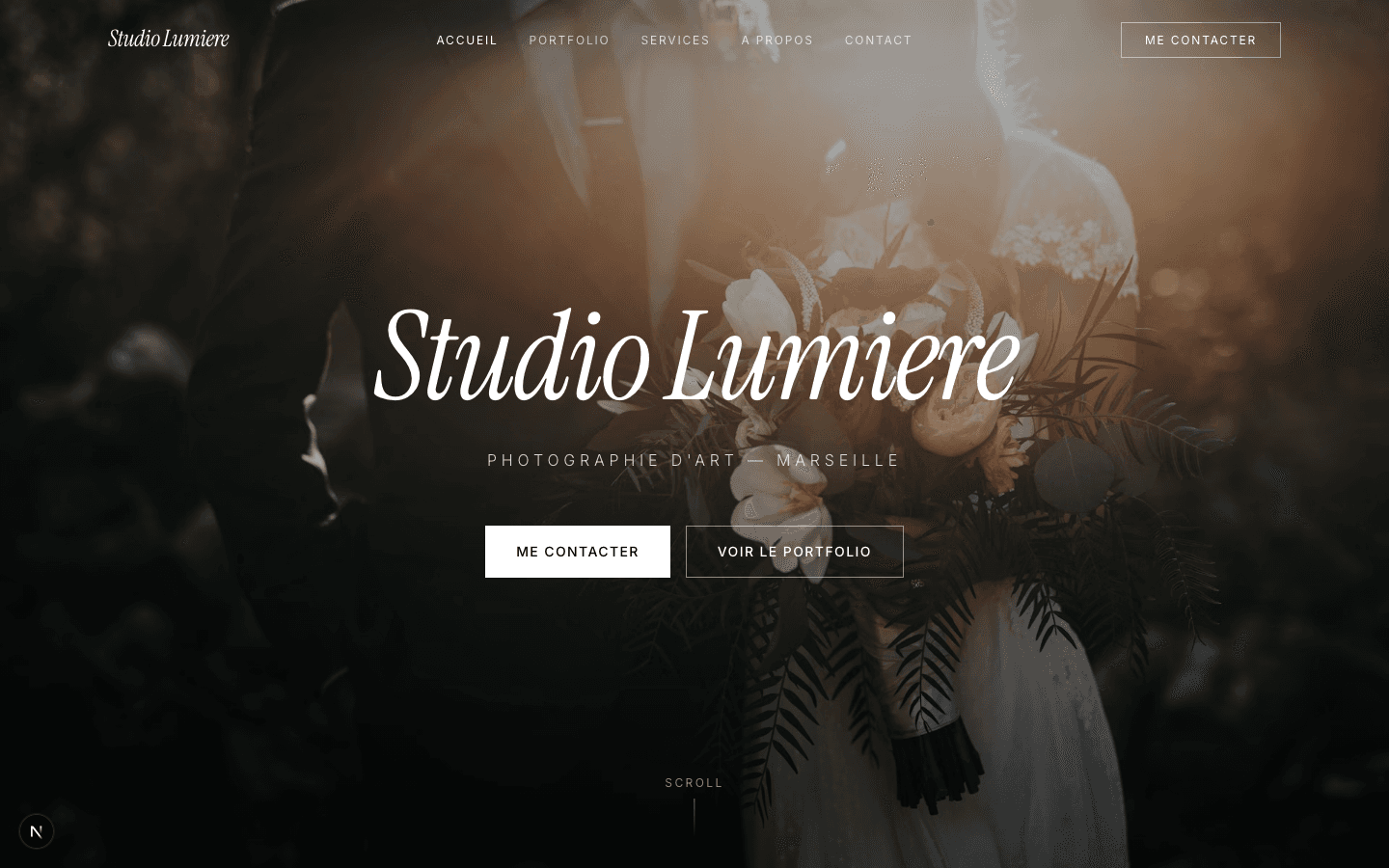 Studio Lumière — vue desktop